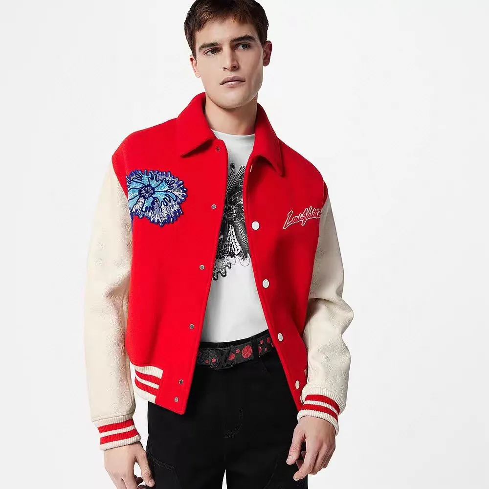 Louis Vuitton 23ss Back Embroidered Floral Baseball Jersey